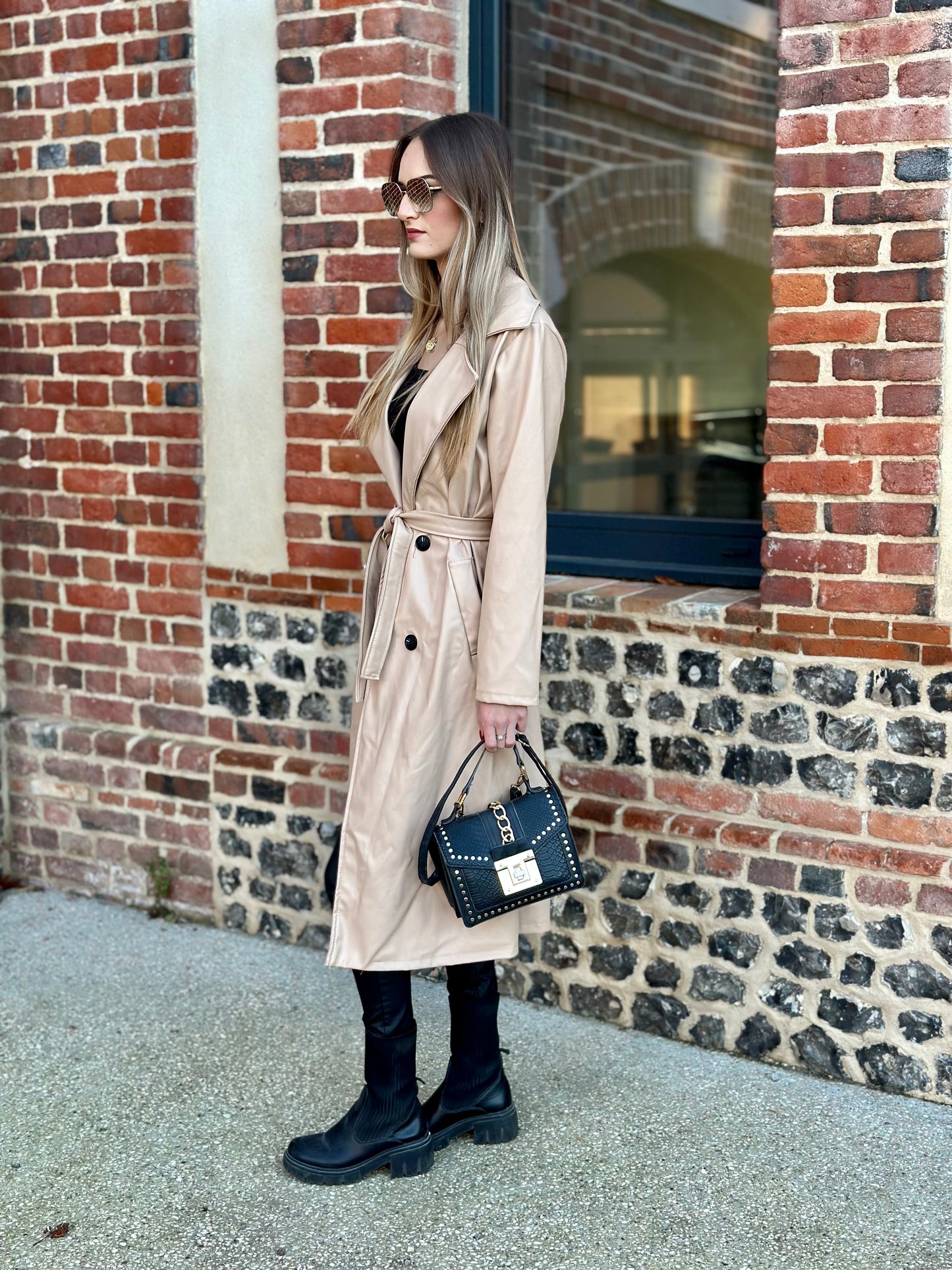 Trench long simili "Tess"